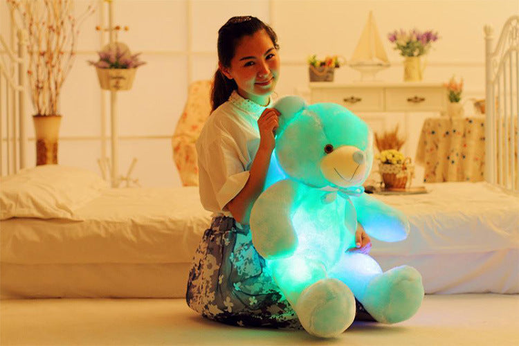 Creative Light Up LED Teddy Bear Stuffed Animals Plush Toy Colorful Glowing Christmas Gift For Kids Pillow - Cindi Book
