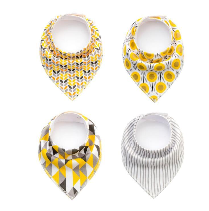 4pcs Lot Bibs Burp Cloth Print Arrow Wave Triangle Baby Bibs Cotton Bandana Accessories - Cindi Book