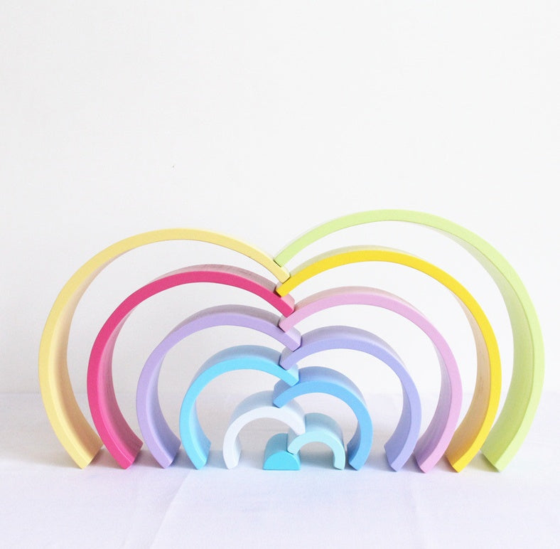 Jigsaw Puzzle Large 12-piece Arch Bridge Rainbow Building Blocks Early Childhood Education Toys - Cindi Book
