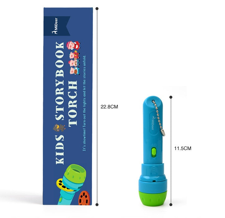 Cartoon Storybook Cards LED Projection Flashlight Interactive Toy Kids Gift