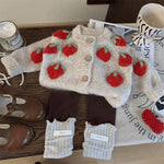 Baby Strawberry Knitted Coat Cardigan Two-piece Set - Cindi Book