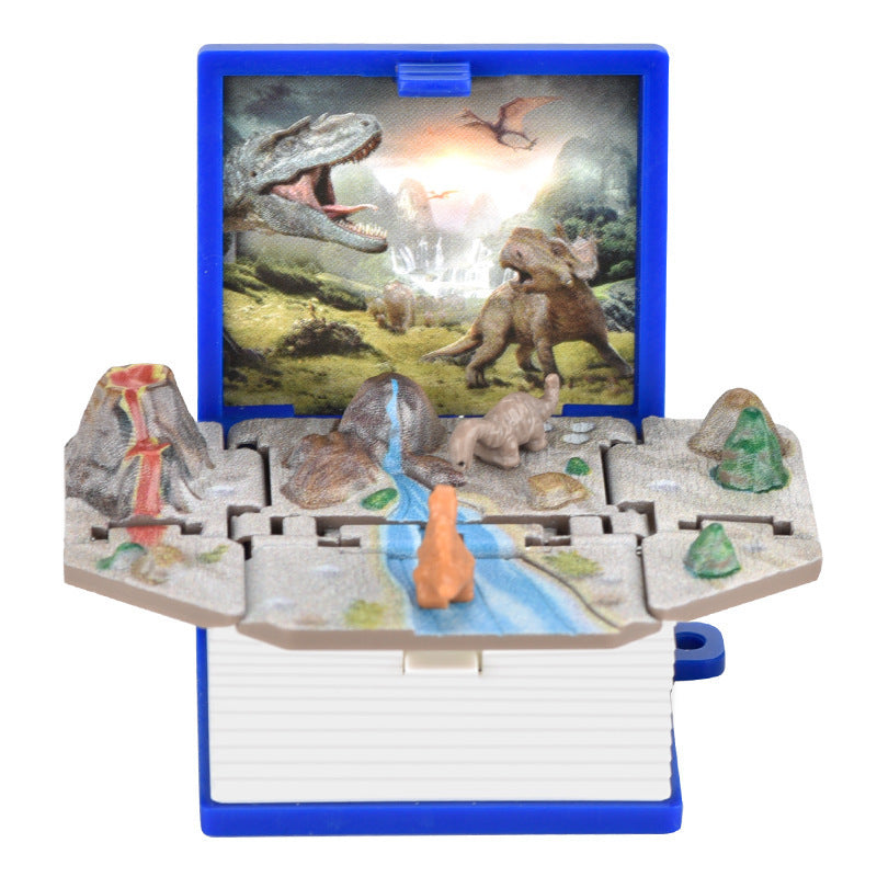 3D Dinosaur Pop-Up Book Keychain Children Creative Decompression Toy