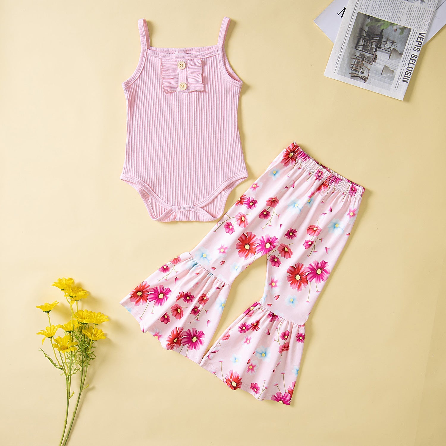 Summer Fashionable Cute Strap Girls' Set - Cindi Book
