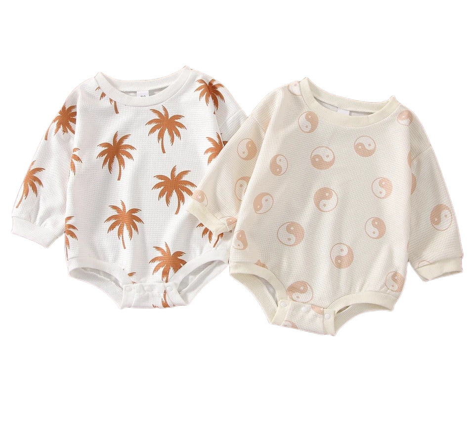 Children Long Sleeve Triangle Romper Breathable Plaid