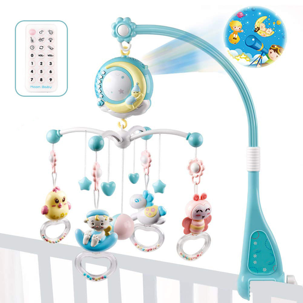 Baby Rattles Crib Mobiles Toy Holder Rotating Mobile Bed Bell Musical Box Projection Newborn Infant Baby Boy Toys - Cindi Book