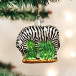 Old World Christmas Zebra Ornament - hand-blown glass Christmas tree ornament