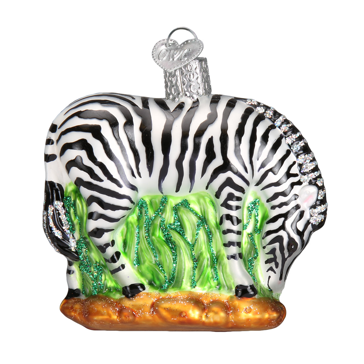 Old World Christmas Zebra Ornament - hand-blown glass Christmas tree ornament (view 4)
