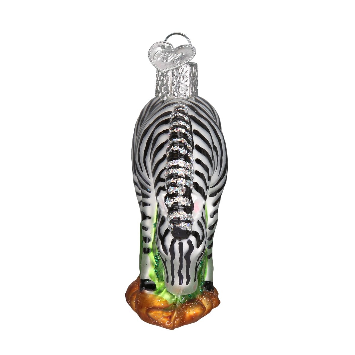 Old World Christmas Zebra Ornament - hand-blown glass Christmas tree ornament (view 5)