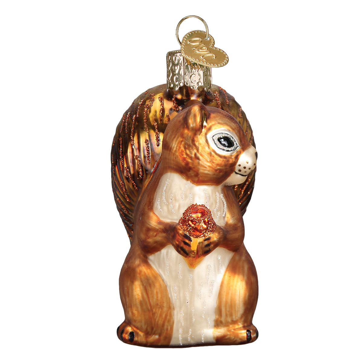 Old World Christmas Squirrel Ornament - hand-blown glass Christmas tree ornament (view 5)