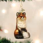 Old World Christmas Fox Ornament - hand-blown glass Christmas tree ornament