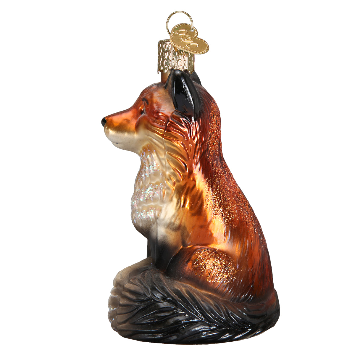 Old World Christmas Fox Ornament - hand-blown glass Christmas tree ornament (view 5)