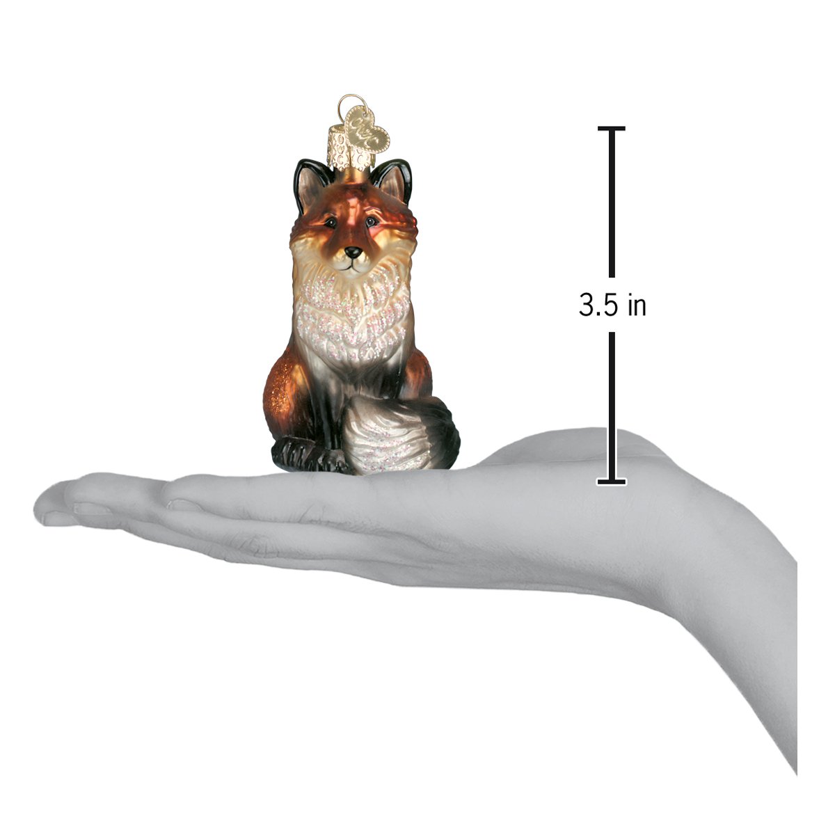 Old World Christmas Fox Ornament - hand-blown glass Christmas tree ornament (view 6)