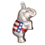 Old World Christmas Republican Elephant - hand-blown glass Christmas tree ornament (view 3)