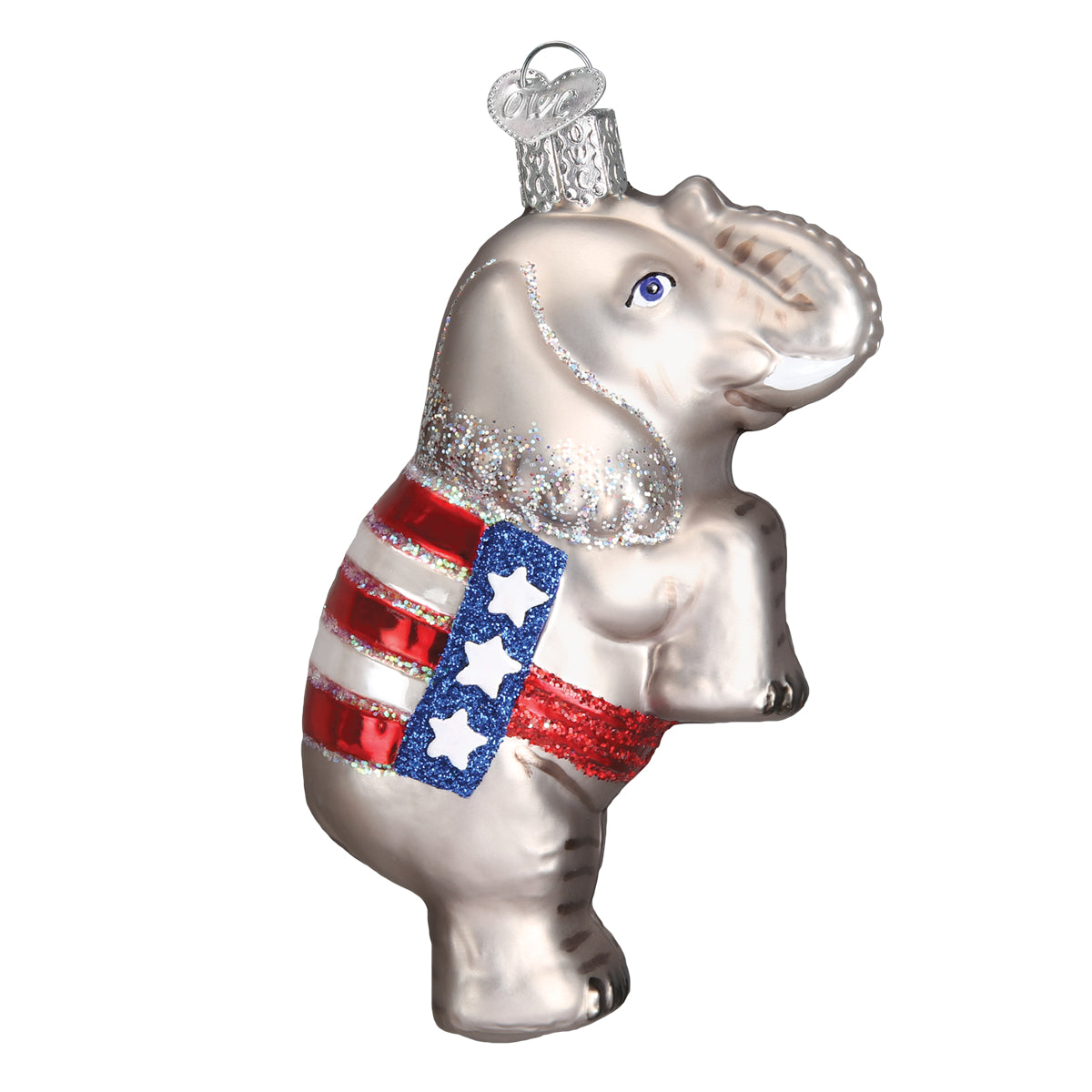 Old World Christmas Republican Elephant - hand-blown glass Christmas tree ornament (view 3)