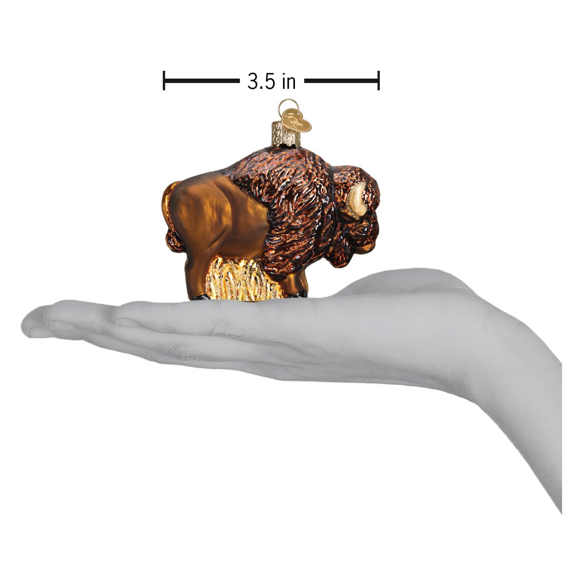 Old World Christmas Buffalo Ornament - hand-blown glass Christmas tree ornament (view 5)