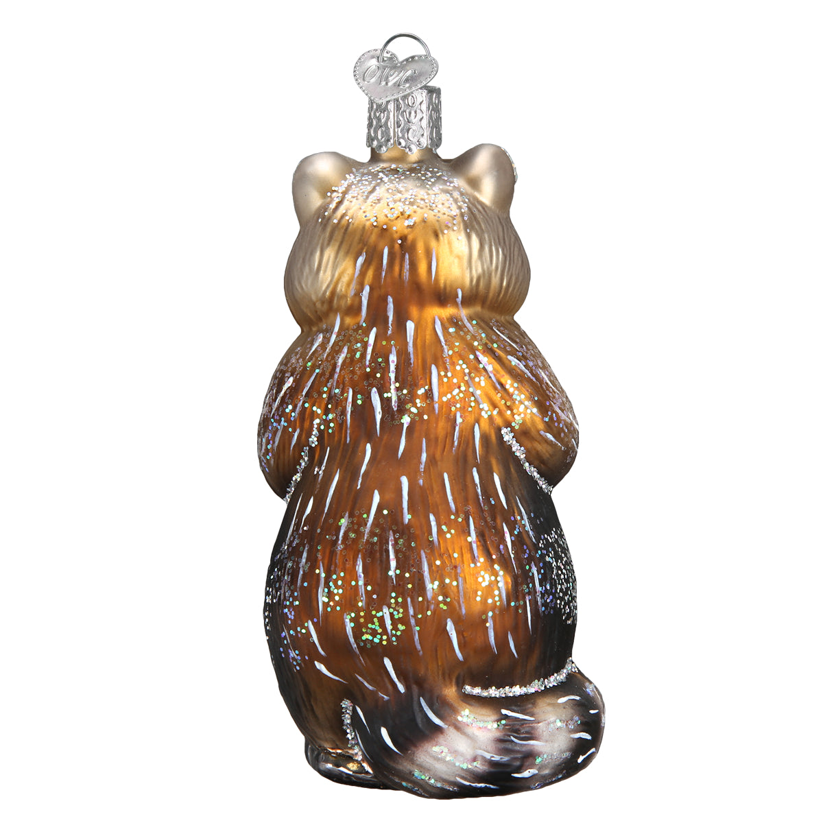 Old World Christmas Raccoon Ornament - hand-blown glass Christmas tree ornament (view 4)