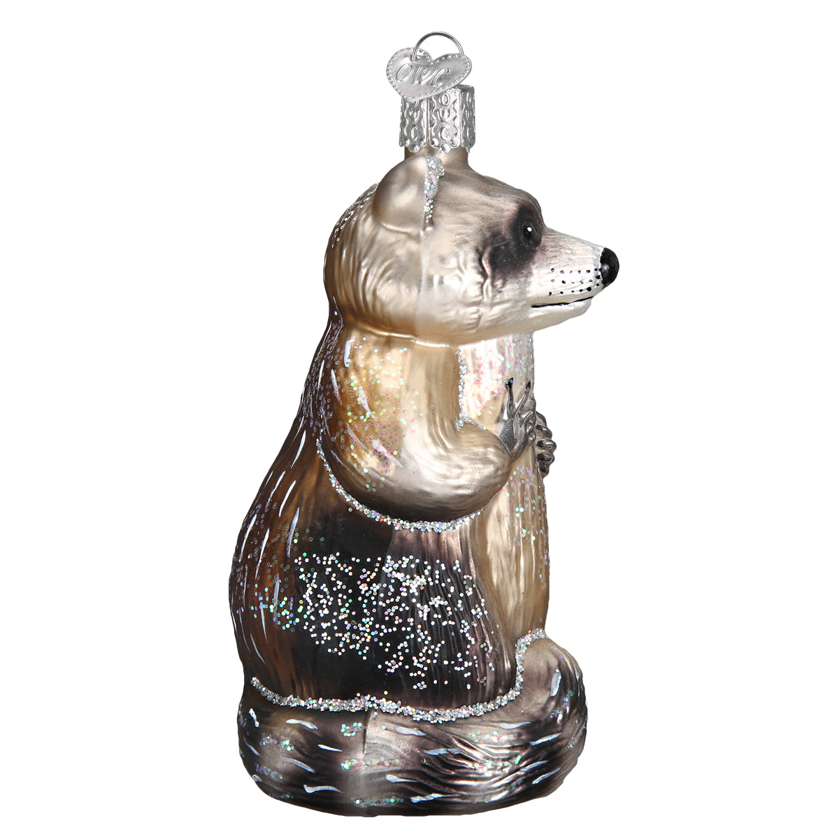 Old World Christmas Raccoon Ornament - hand-blown glass Christmas tree ornament (view 5)