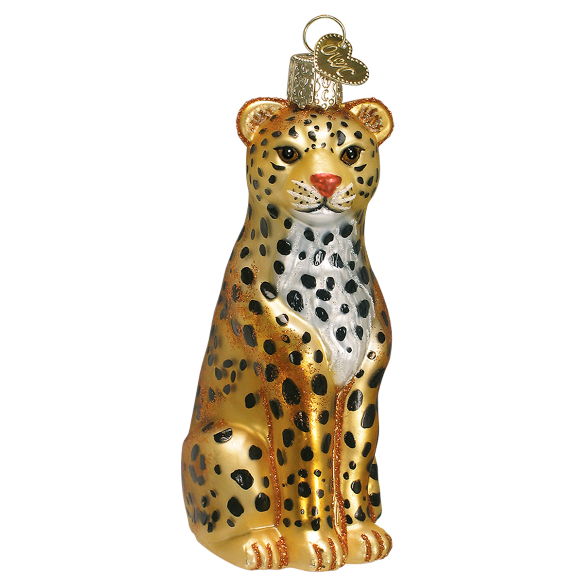 Old World Christmas Leopard Ornament - hand-blown glass Christmas tree ornament (view 3)