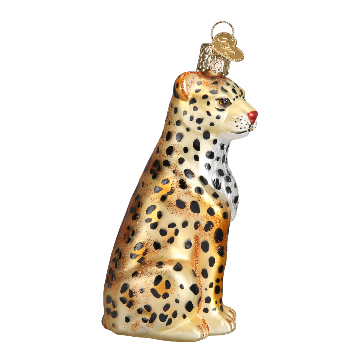 Old World Christmas Leopard Ornament - hand-blown glass Christmas tree ornament (view 5)