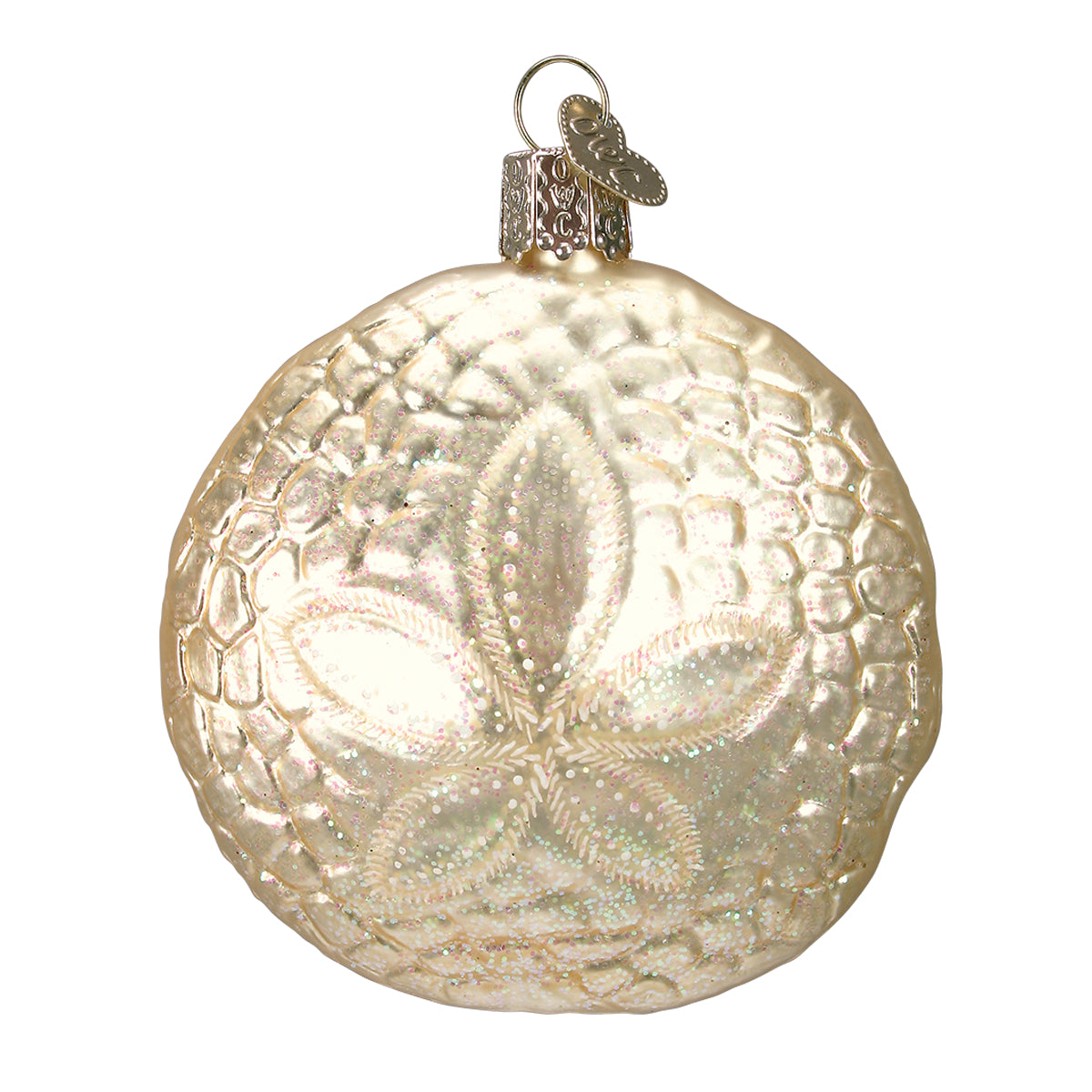 Old World Christmas Sand Dollar Ornament - hand-blown glass Christmas tree ornament (view 3)