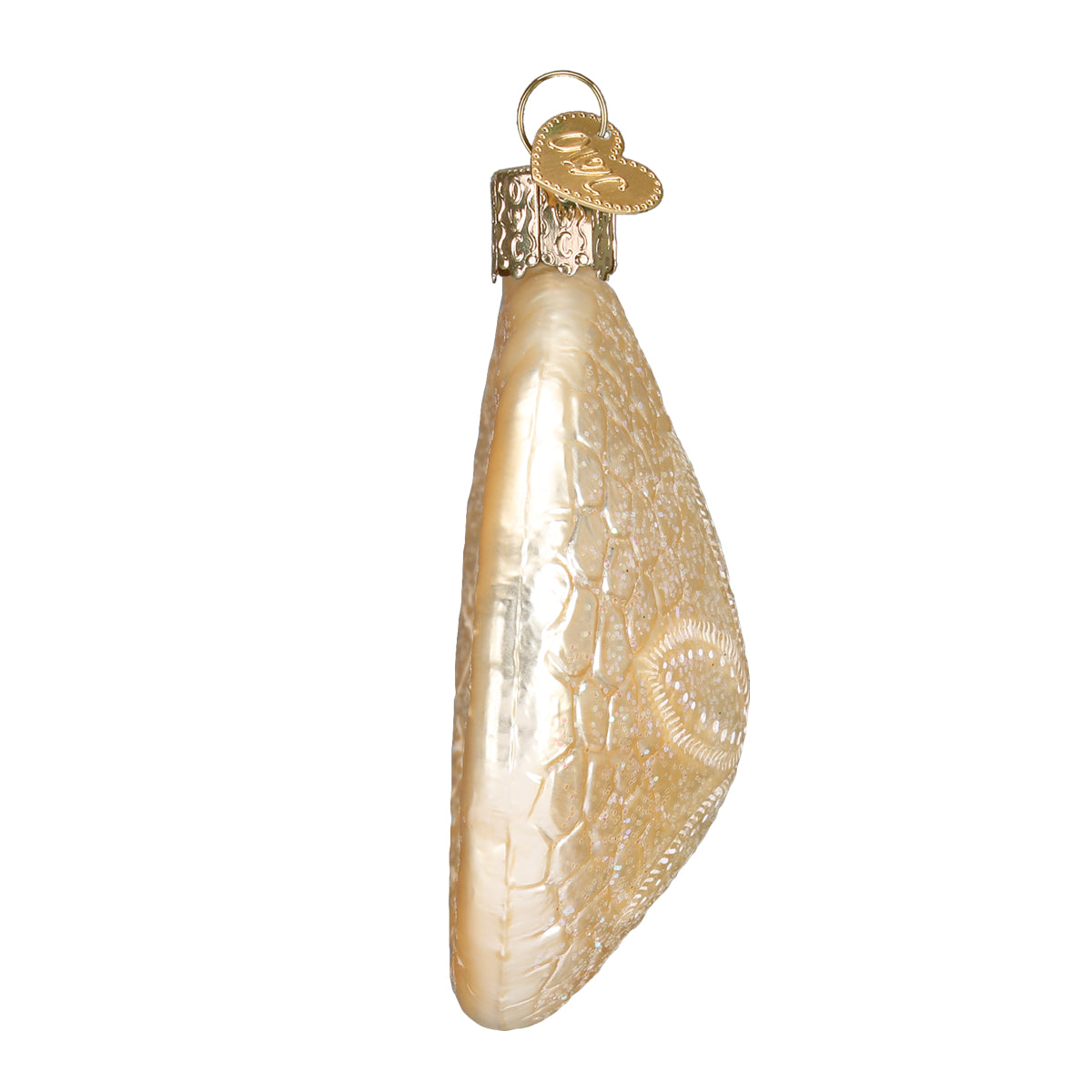 Old World Christmas Sand Dollar Ornament - hand-blown glass Christmas tree ornament (view 5)