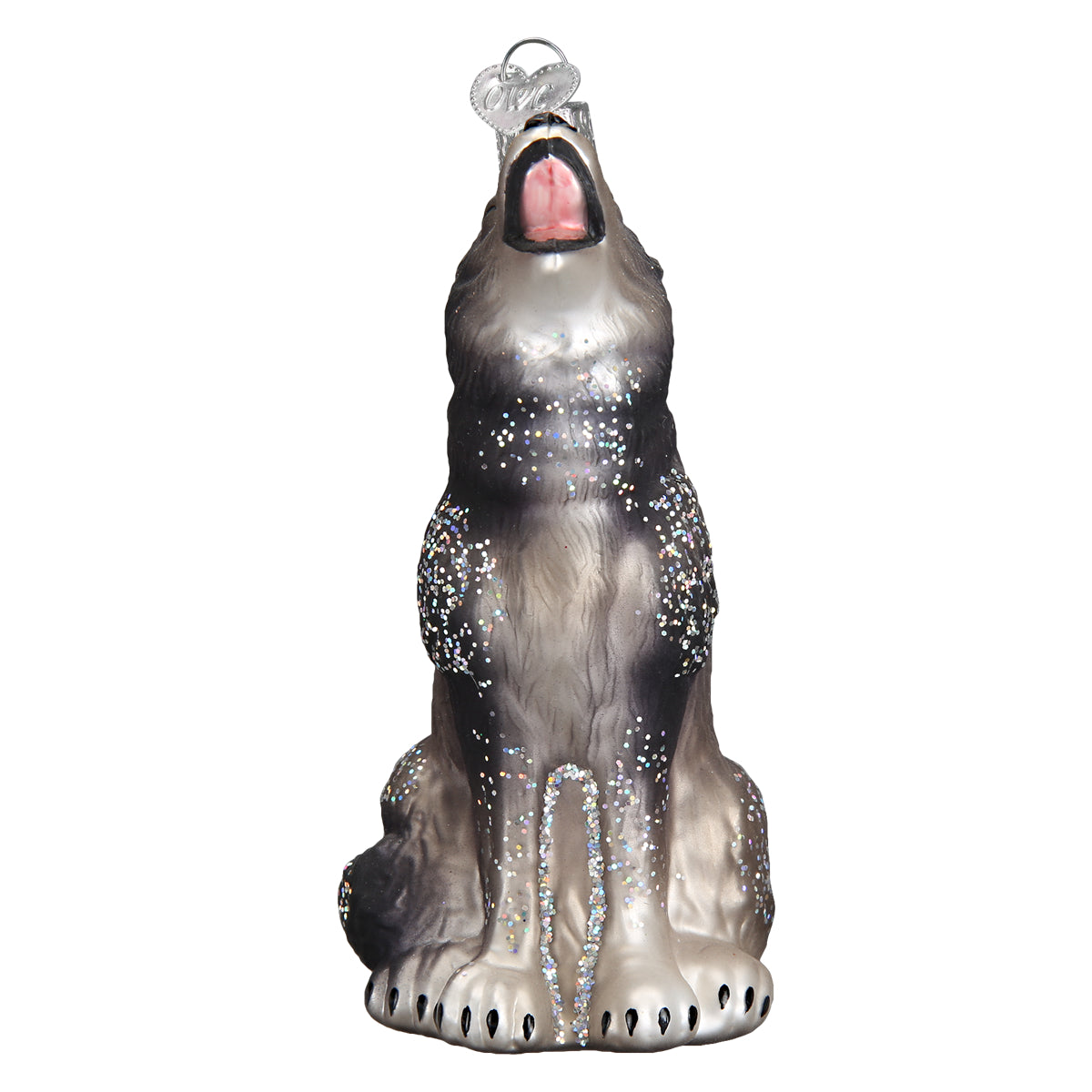 Old World Christmas Howling Wolf Ornament - hand-blown glass Christmas tree ornament (view 4)