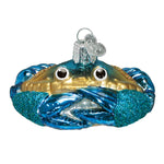 Old World Christmas Blue Crab Ornament - hand-blown glass Christmas tree ornament (view 3)