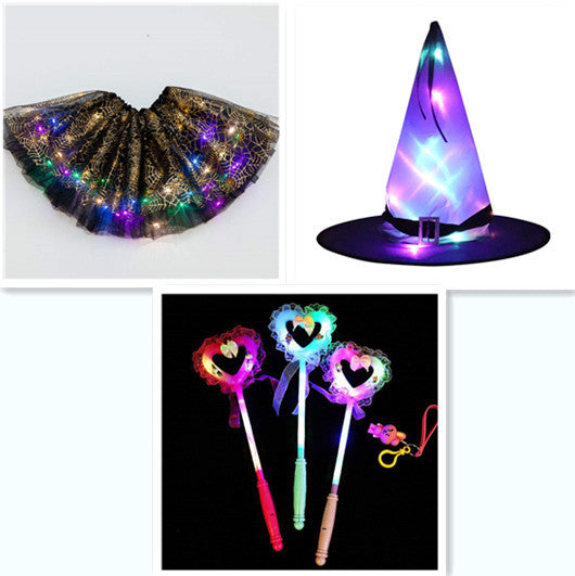 Magical & Luminous  LED Princess Halloween Tutu Skirt Sequins Shiny Skirt - Cindi Book