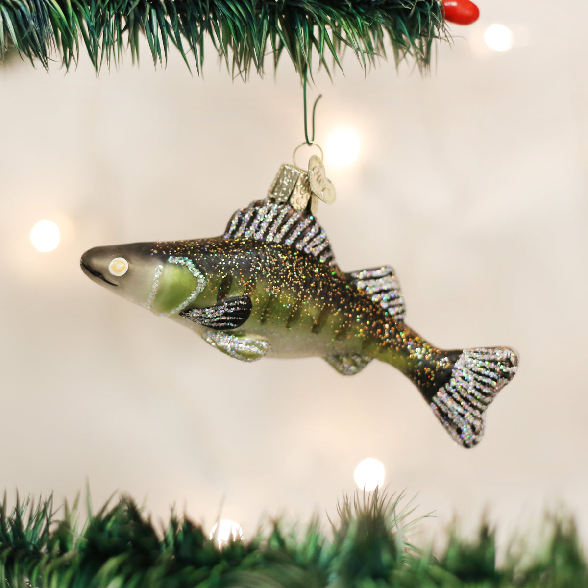 Old World Christmas Walleye Ornament - hand-blown glass Christmas tree ornament