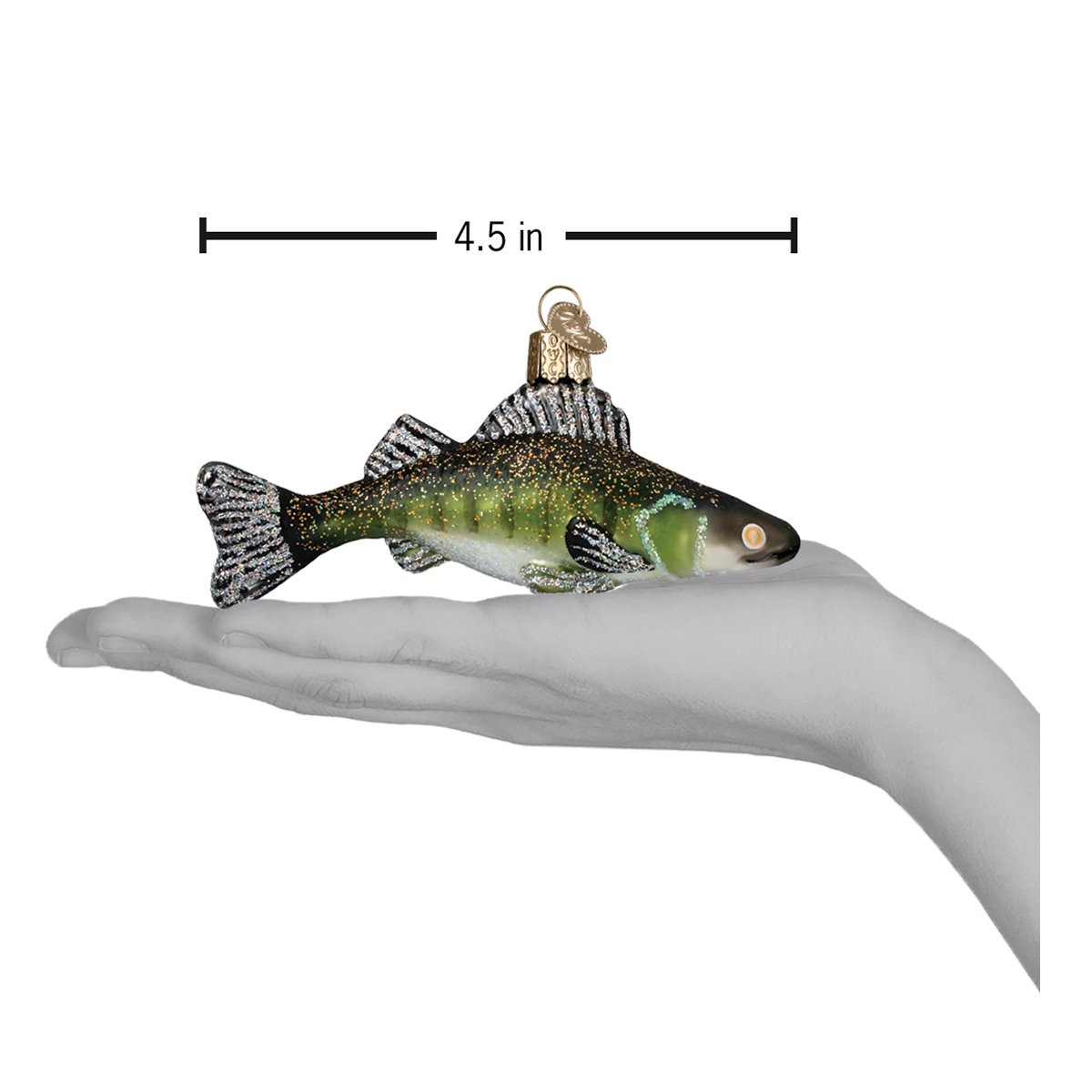 Old World Christmas Walleye Ornament - hand-blown glass Christmas tree ornament (view 4)