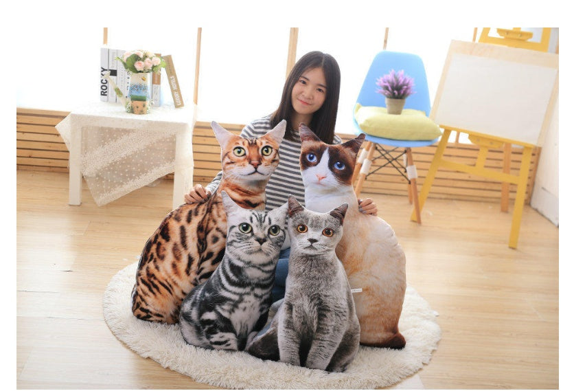 Simulation cat pillow cute cat doll plush toy stereo pet doll - Cindi Book