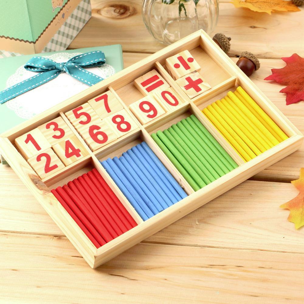 Math Manipulatives Wooden Counting Sticks Intelligence Montessori Math Wooden Color Calculation Education Enlightenment Toy - Cindi Book