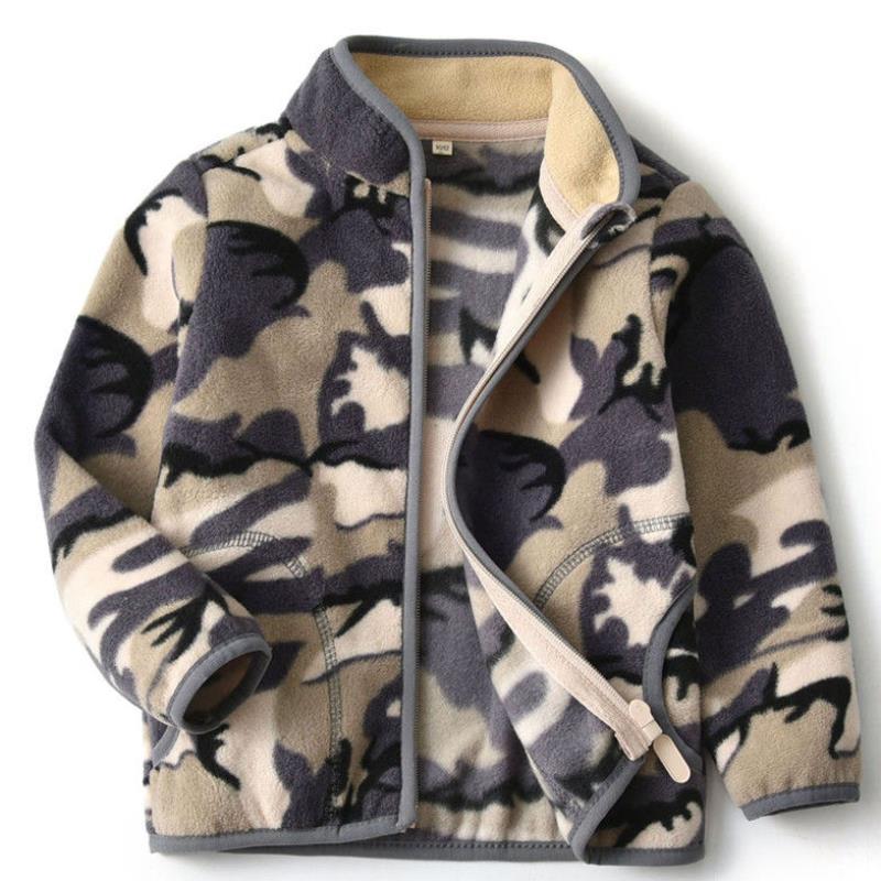 Thick Fur Printed Coats Kids Zipper - Cindi Book