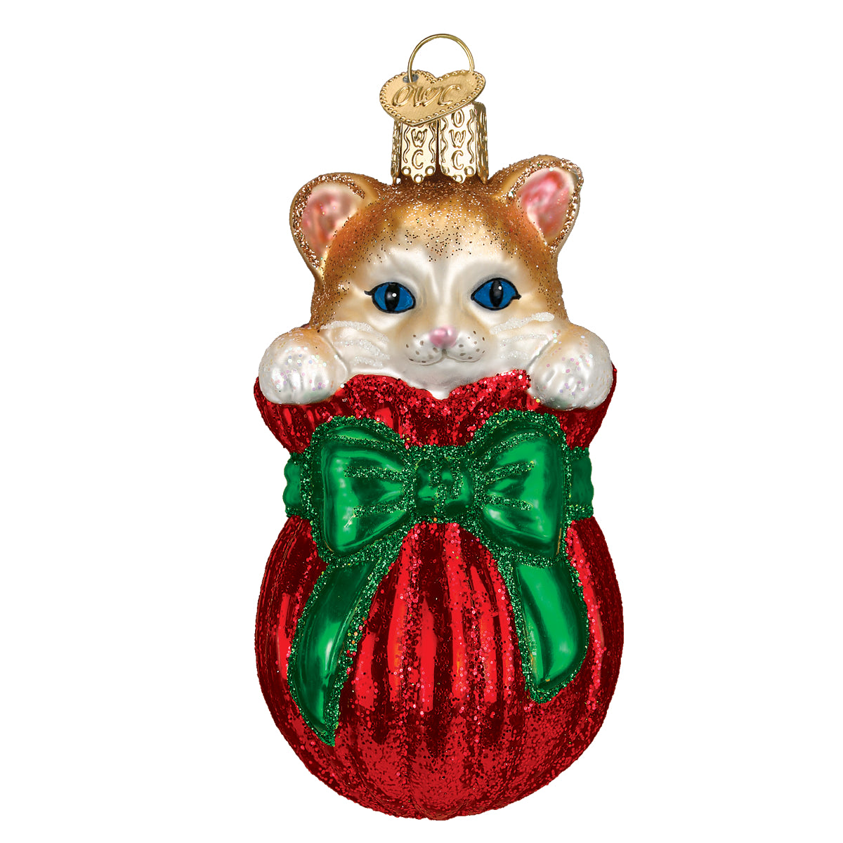 Old World Christmas Letting The Cat Out Of Bag - hand-blown glass Christmas tree ornament (view 3)