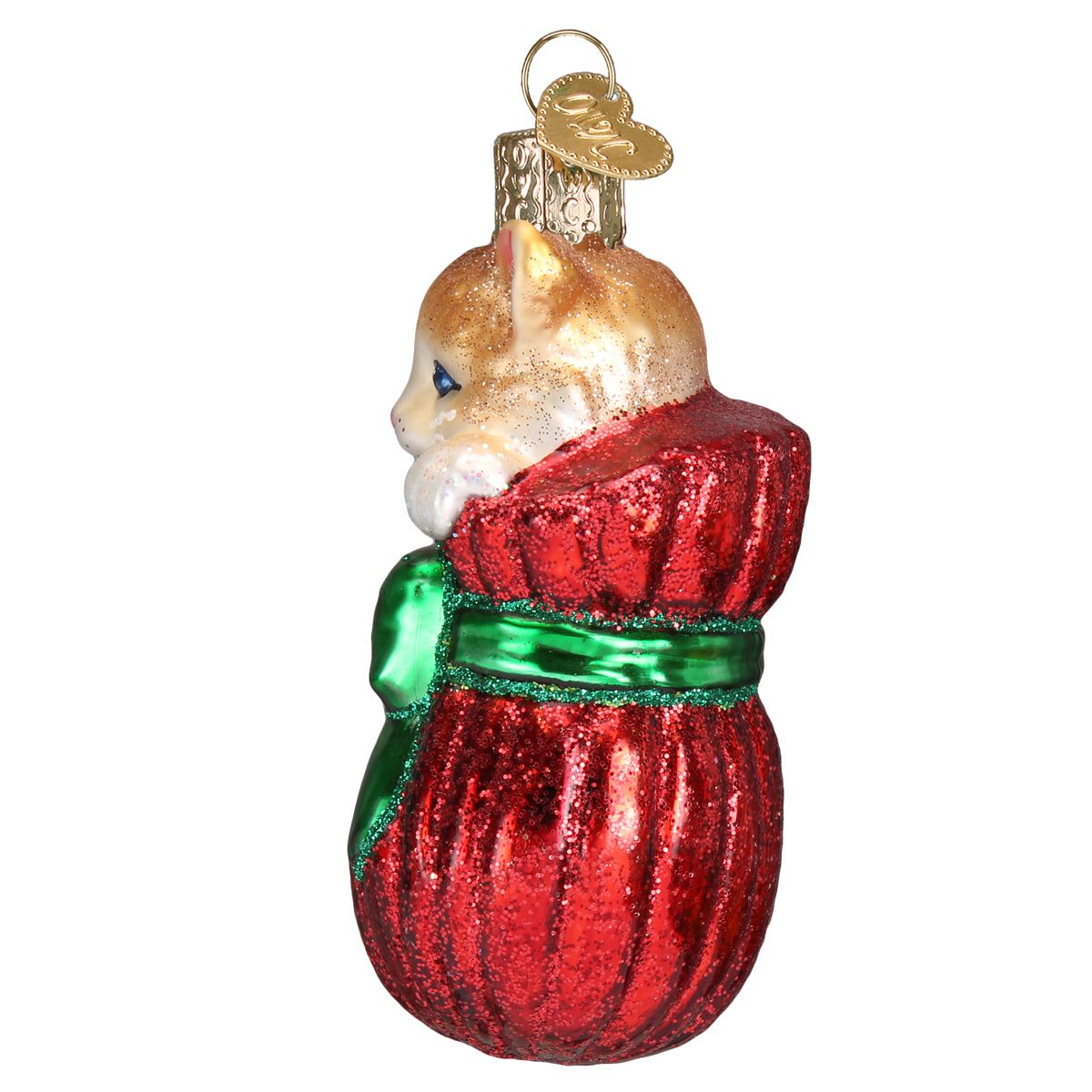 Old World Christmas Letting The Cat Out Of Bag - hand-blown glass Christmas tree ornament (view 5)