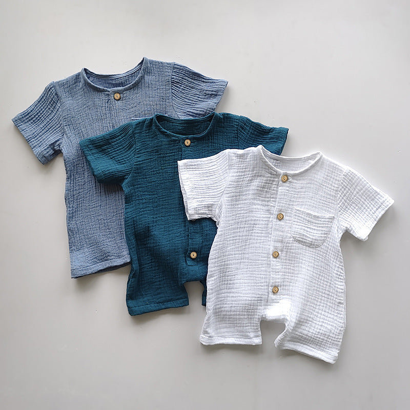 Fashion Casual Infant Summer Short Sleeve Rompers