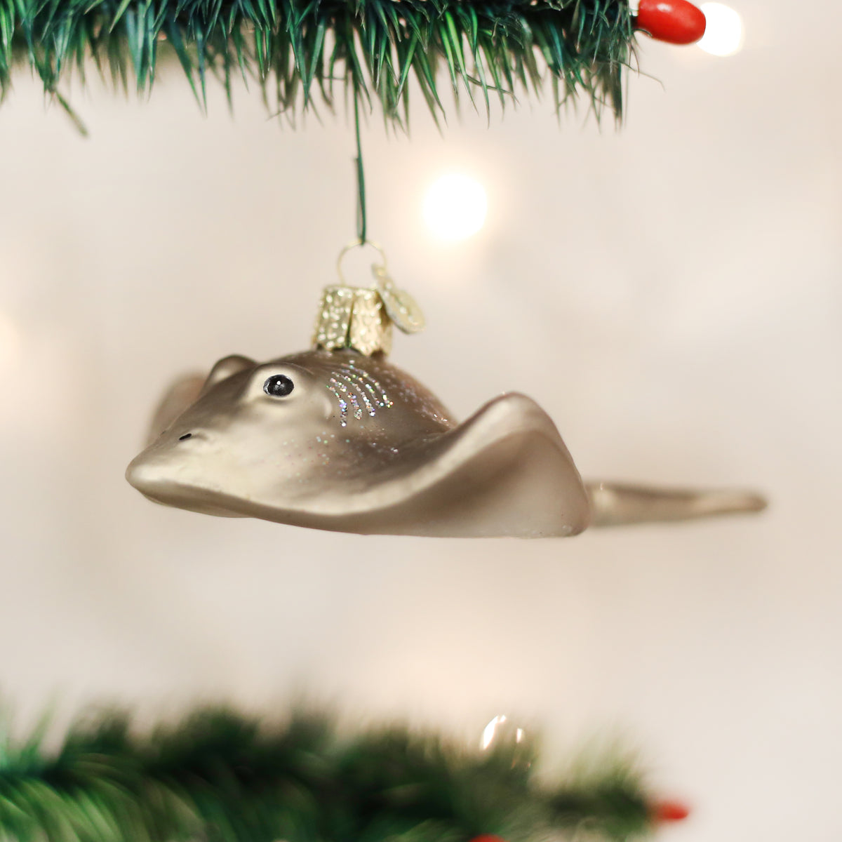 Old World Christmas Stingray Ornament - hand-blown glass Christmas tree ornament