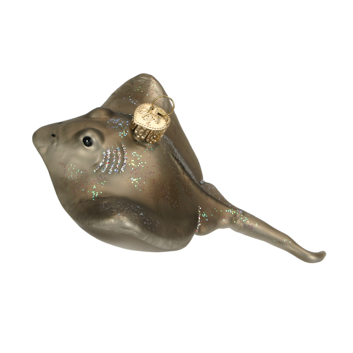 Old World Christmas Stingray Ornament - hand-blown glass Christmas tree ornament (view 3)