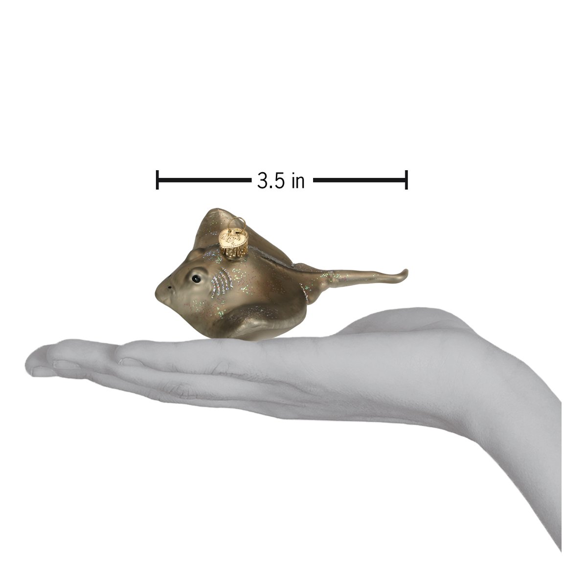 Old World Christmas Stingray Ornament - hand-blown glass Christmas tree ornament (view 4)
