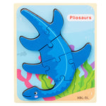 Baby Wooden Cartoon Dinosaur 3D Puzzle Jigsaw for Kids Montessori Early Learning Educational Puzzle Toys - Cindi Book