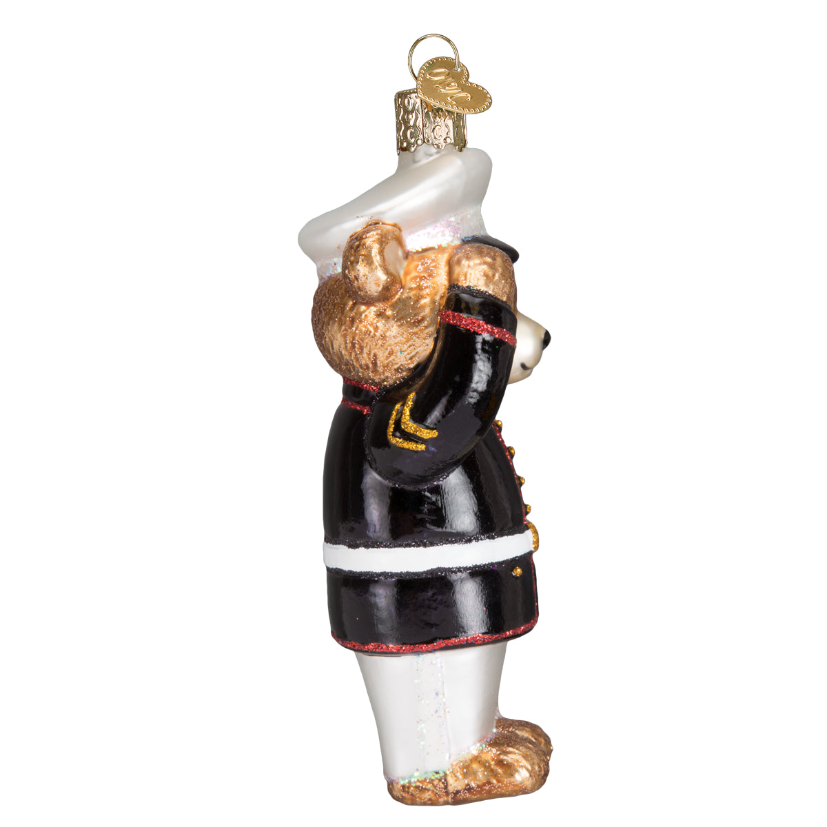 Old World Christmas Marine Bear Ornament - hand-blown glass Christmas tree ornament (view 5)