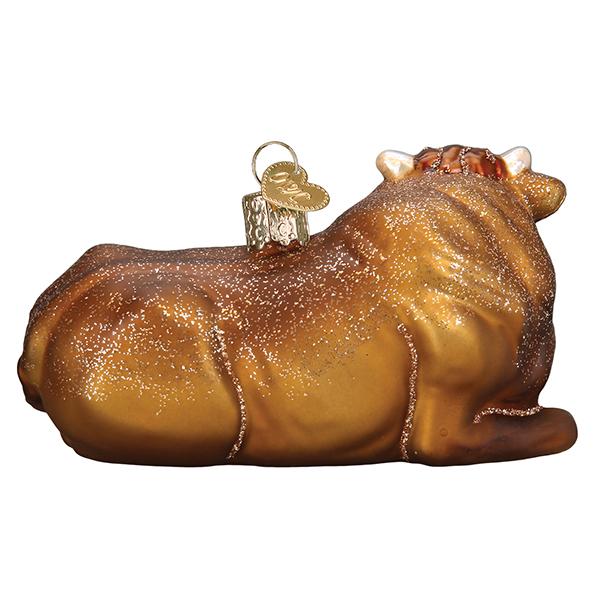 Old World Christmas Ox Ornament - hand-blown glass Christmas tree ornament (view 4)