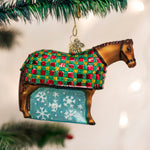 Old World Christmas Snowflake Horse Ornament - hand-blown glass Christmas tree ornament