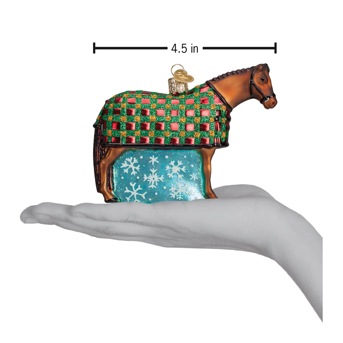 Old World Christmas Snowflake Horse Ornament - hand-blown glass Christmas tree ornament (view 6)