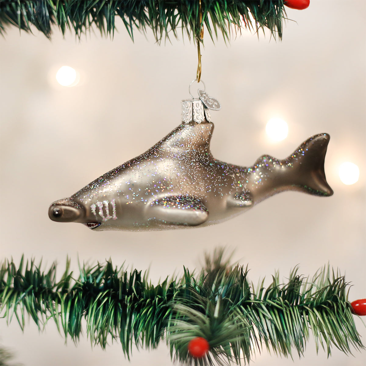 Old World Christmas Hammerhead Shark - hand-blown glass Christmas tree ornament