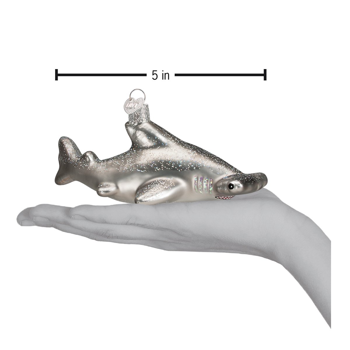 Old World Christmas Hammerhead Shark - hand-blown glass Christmas tree ornament (view 5)