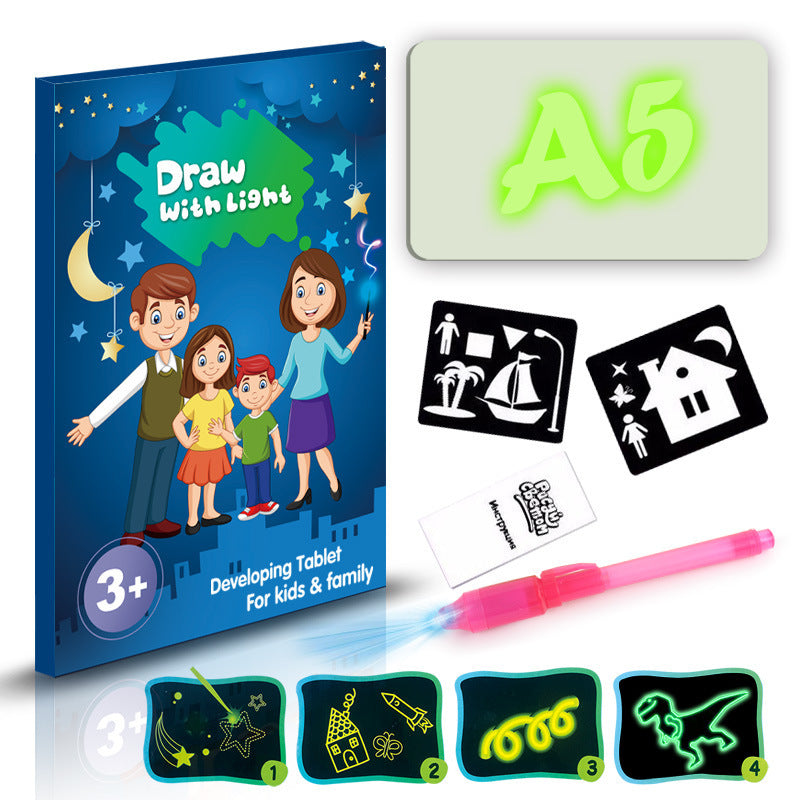 Educational Toy Drawing Pad 3D Magic 8 Light Effects Puzzle Board Sketchpad - Cindi Book