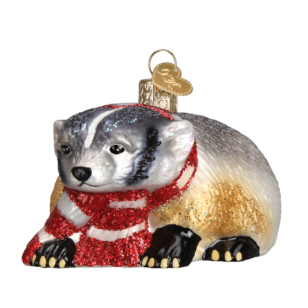 Old World Christmas Badger Ornament - hand-blown glass Christmas tree ornament (view 3)
