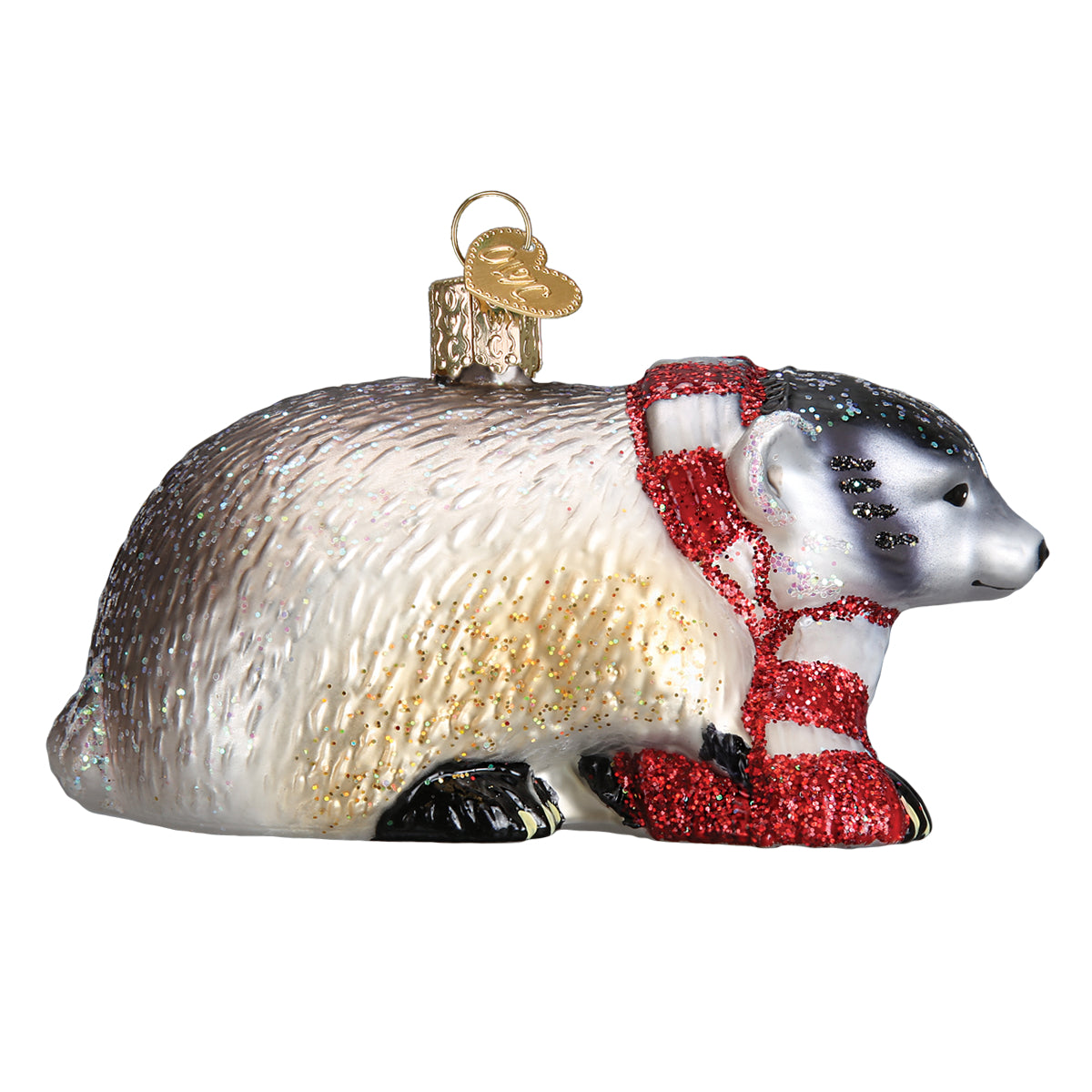Old World Christmas Badger Ornament - hand-blown glass Christmas tree ornament (view 4)