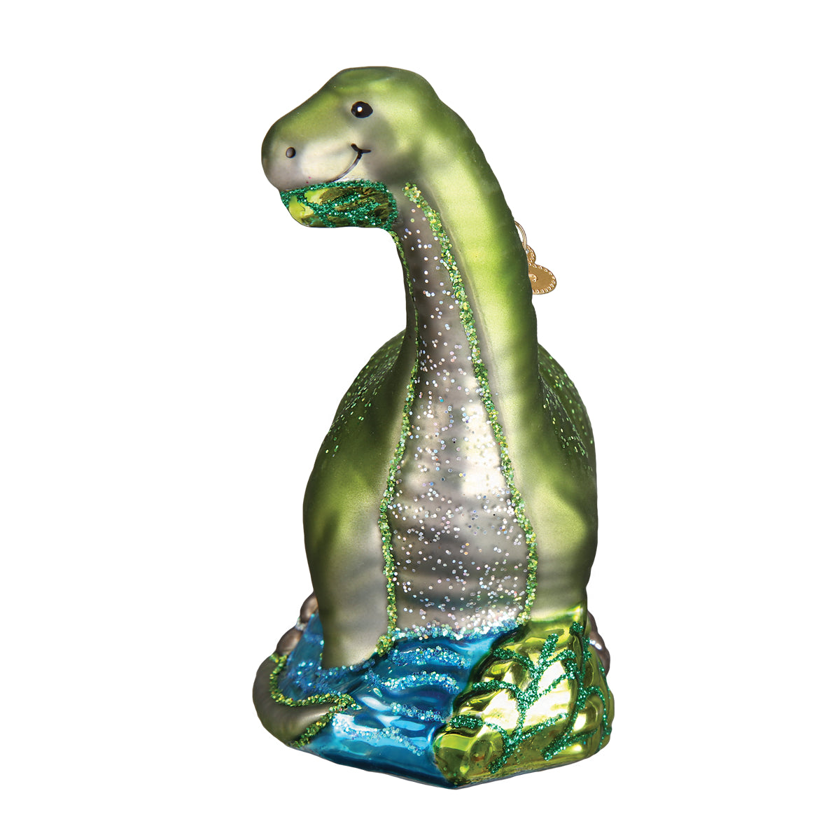 Old World Christmas Brontosaurus Ornament - hand-blown glass Christmas tree ornament (view 4)